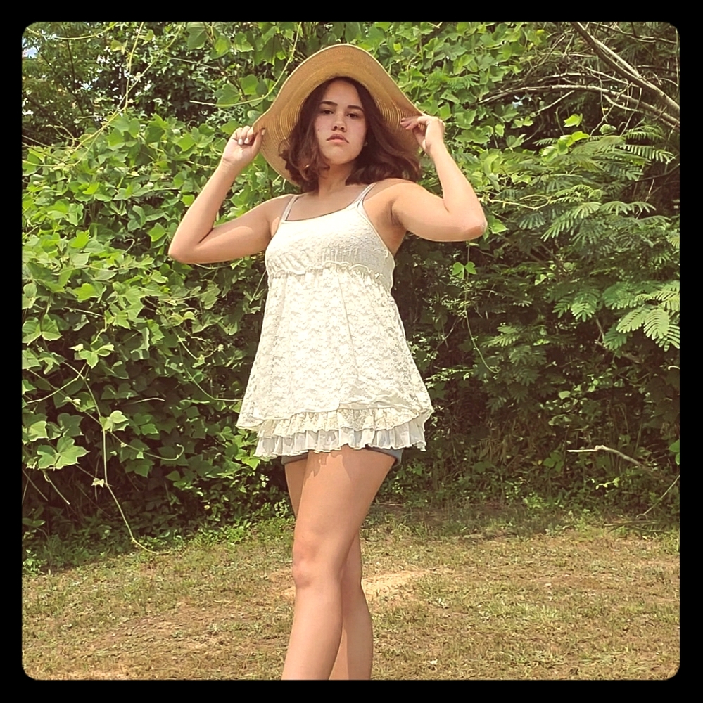 Vintage Creme Laced Top